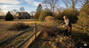 Healthy lawn after complete shrub and tree clearing service