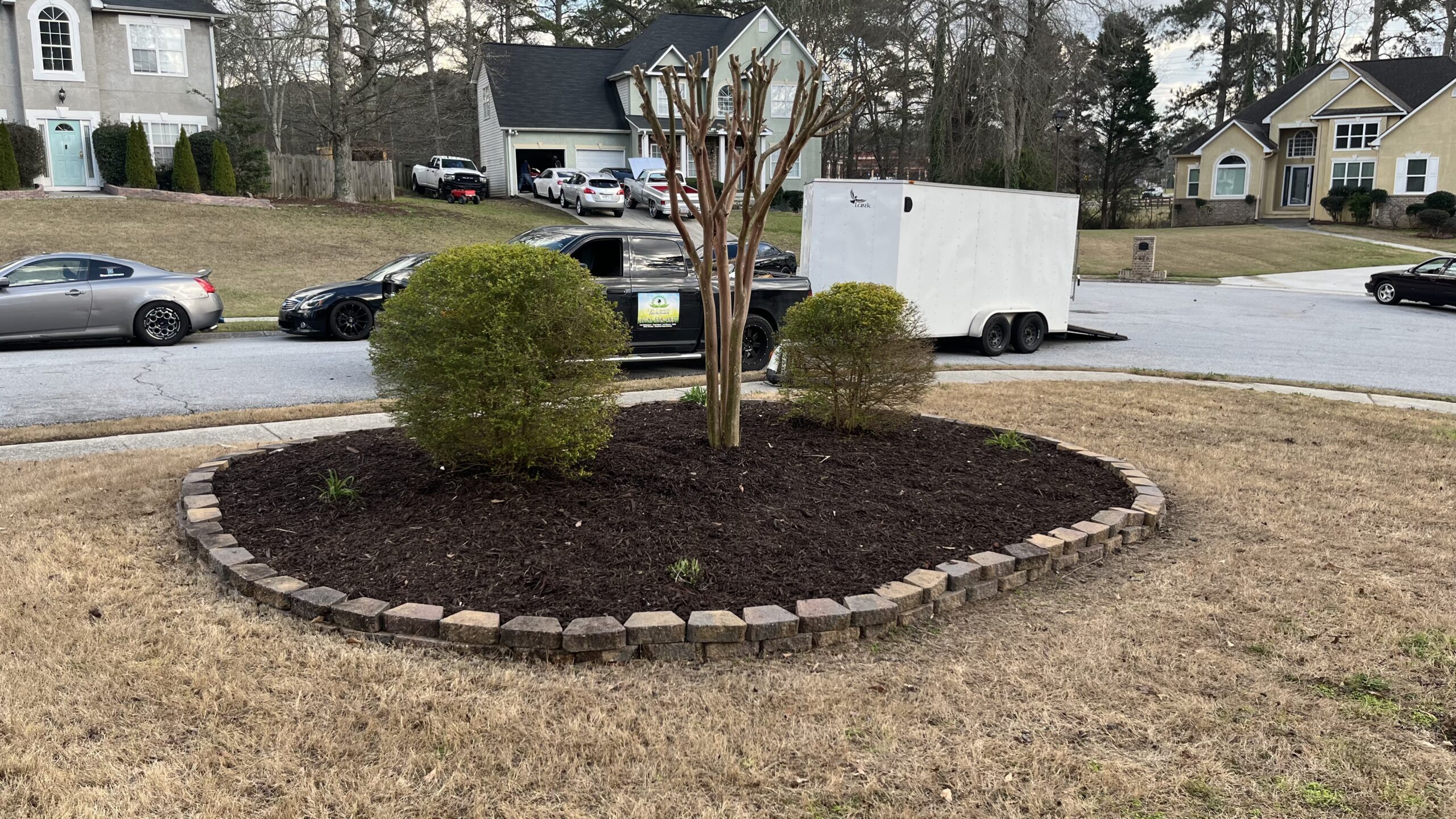 Freshly maintained lawn